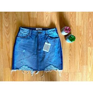 Size 29 Pistola Two Toned Cut off Jean Skirt NWT